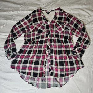 Torrid Plaid Hi-low Top Plus Size 2X